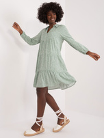 Hurt Khaki sukienka z printem i kołnierzem SUBLEVEL