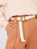 Ceglaste jeansowe spodnie typu culotte RUE PARIS 