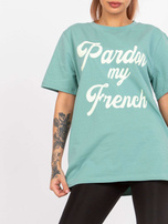 Zielony bawełniany t-shirt na co dzień Jade