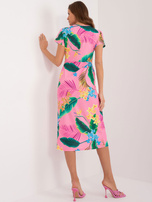 Hurtownia Różowa sukienka damska z printem