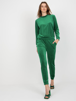 Hurt Zielony komplet welurowy ze spodniami Brenda RUE PARIS 