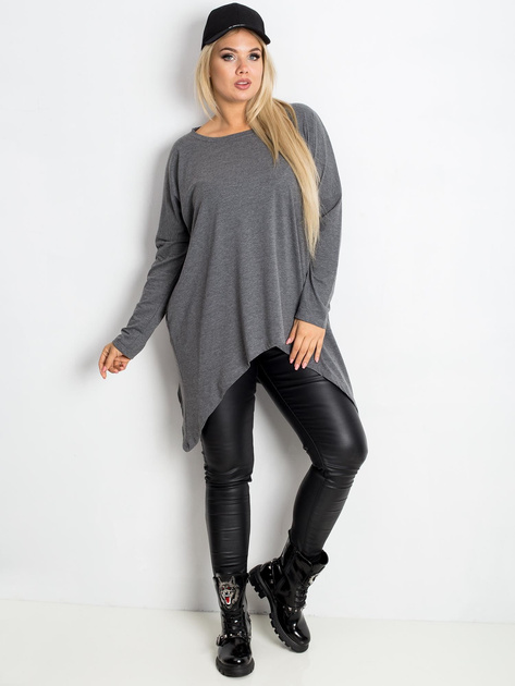 Ciemnoszara tunika plus size Moa