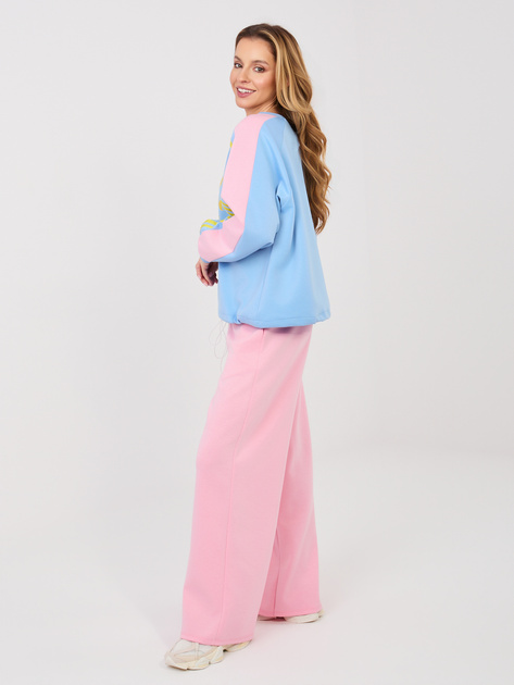 Różowo-niebieski dresowy komplet z miękkiego materiału RUE PARIS