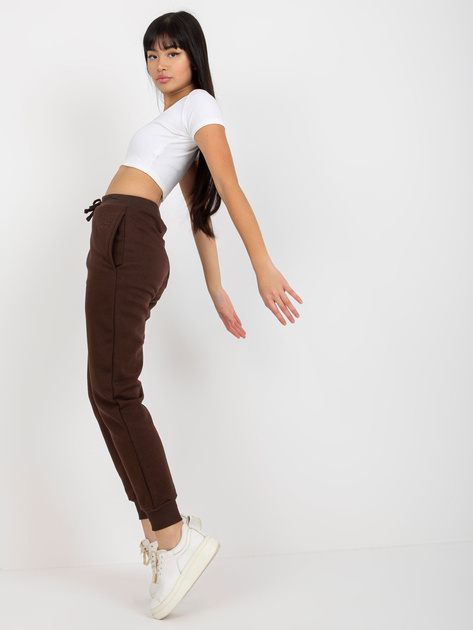 Hurt Ciemnobrązowe ocieplane spodnie dresowe z kieszeniami MAYFLIES