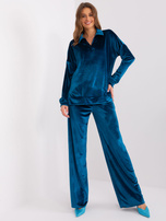 Hurt Morski komplet dwuczęściowy z weluru ze spodniami