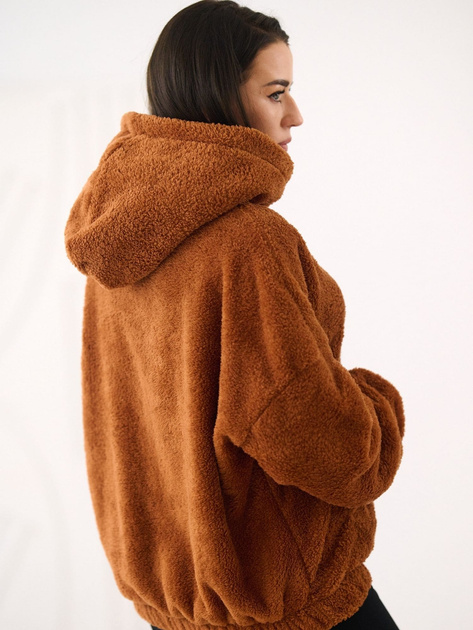 Jasnobrązowa bluza kangurka z kapturem