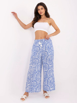 Niebieskie letnie spodnie z nadrukiem SUBLEVEL