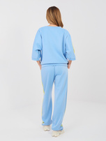 Light blue oversized sweatshirt with 3/4 sleeve RUE PARIS.