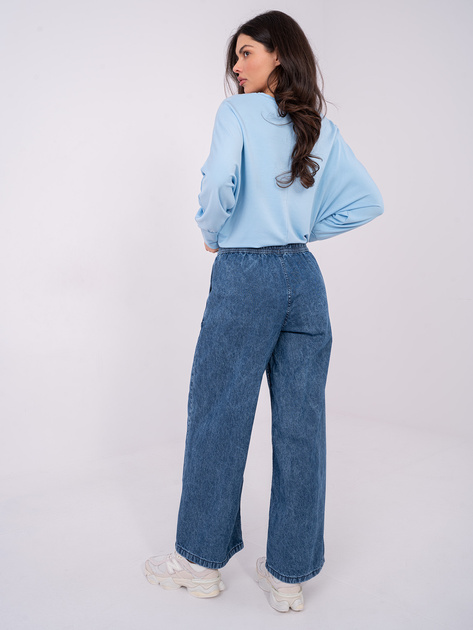 Ciemnoniebieskie szerokie jeansy z wiązaniem SUBLEVEL