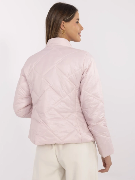 Hurt Jasnoróżowa damska kurtka z zapięciem na suwak