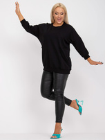 Czarna gładka bluzka plus size basic na co dzień 