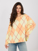 Jasnożółto-pomarańczowa bluza oversize bez kaptura