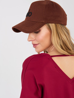 Bordowa bluzka basic z odkrytymi plecami RUE PARIS