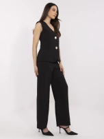 Czarny elegancki komplet damski z kamizelką