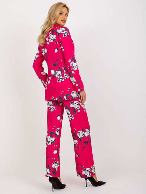 Hurt Fuksjowa elegancka marynarka w kwiaty od garnituru