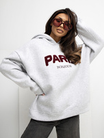 Jasnoszara bluza oversize z ociepleniem RUE PARIS 