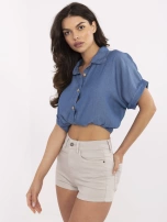Szare dopasowane szorty jeansowe