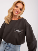 Hurt Khaki krótka bluzka na co dzień ze ścigaczem