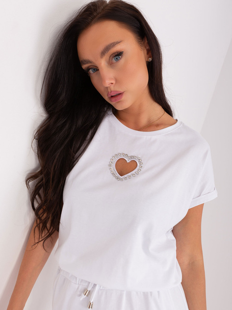 Hurt Biała damska sukienka dresowa ze ściągaczem