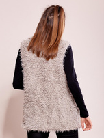 Szara futrzana kamizelka damska