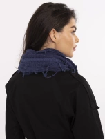 Ciemnoniebieska trójkątna chusta z bawełny