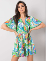 Biały kombinezon w kolorowe wzory Teodora RUE PARIS