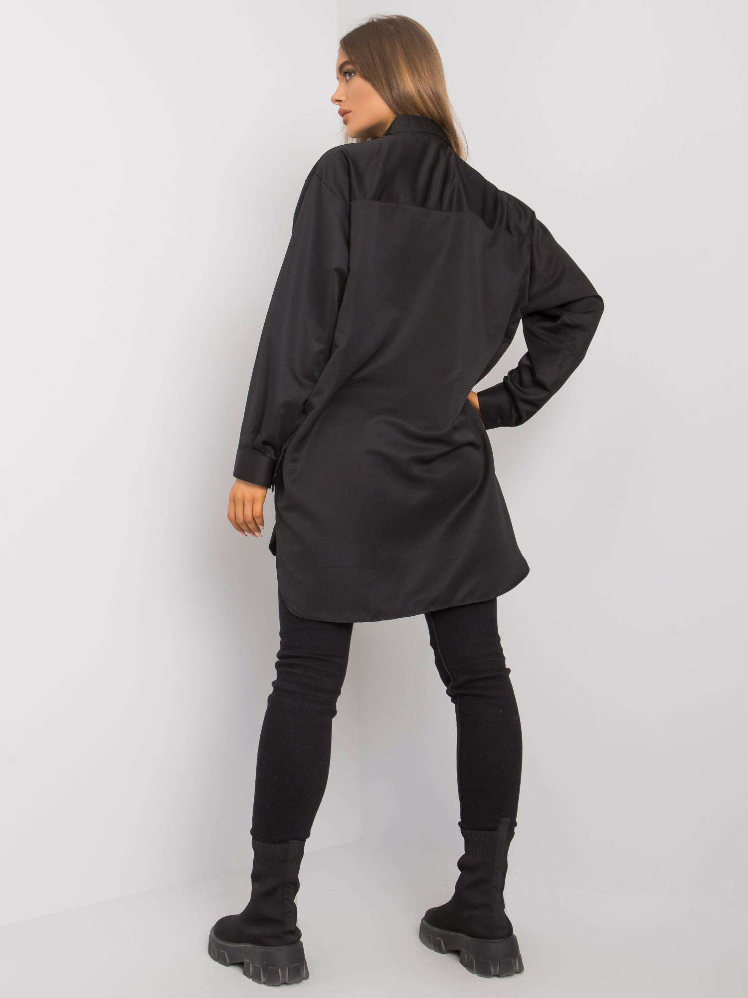 Schwarzes Oversize-Hemd Cathy.