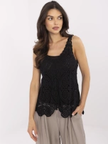 Czarna ażurowa bluzka 2w1 na lato