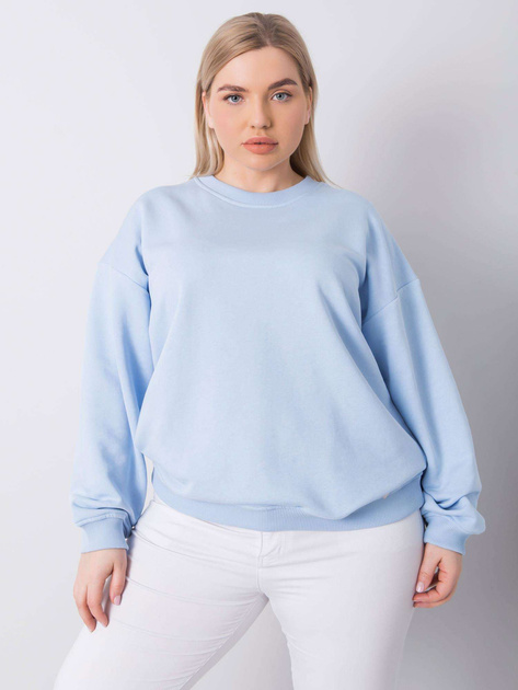 Jasnoniebieska bluza dresowa plus size z bawełny Mischa