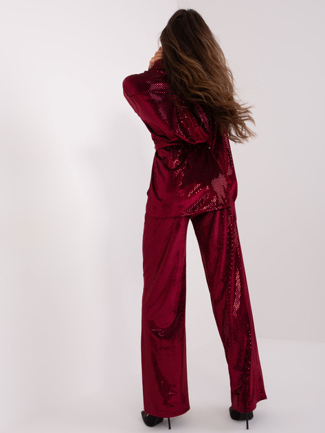 Hurtownia Bordowy elegancki komplet z paskiem