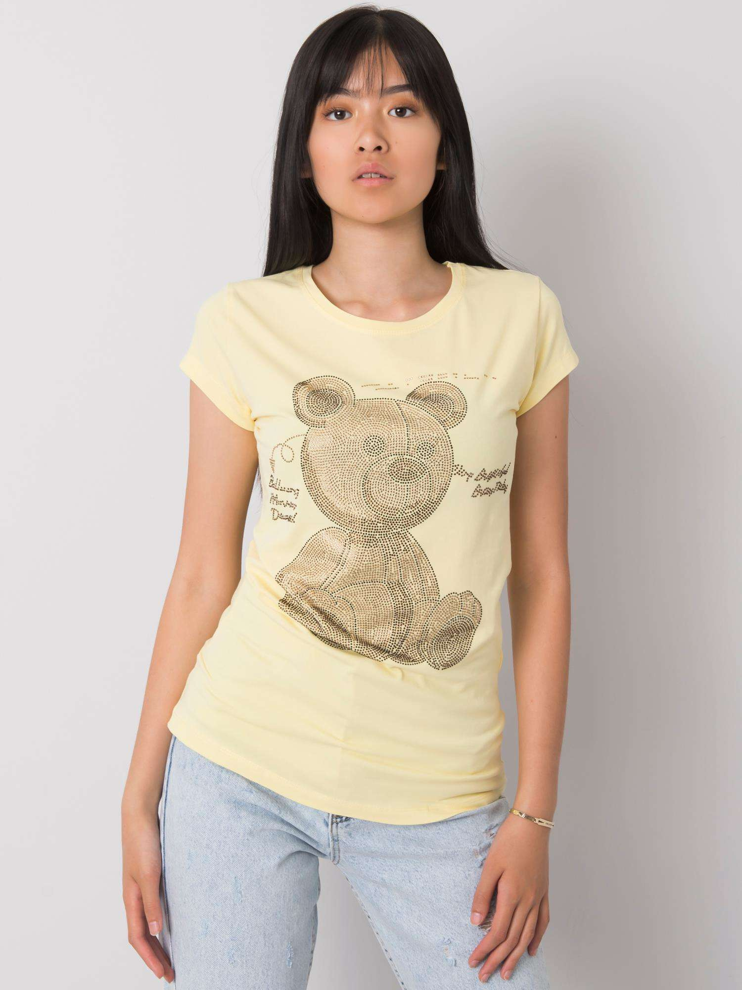 Jasnożółty t-shirt z aplikacją Misha