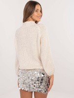 Hurt Jasnobeżowy sweter oversize z domieszką wełny