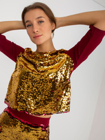 Hurtownia Bordowa damska bluzka wizytowa z cekinami 