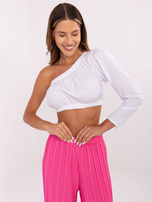 Biała bluzka z wiązaniem na rękawie RUE PARIS