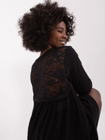 Hurt Czarna sukienka z rękawem 3/4 Jamelia RUE PARIS