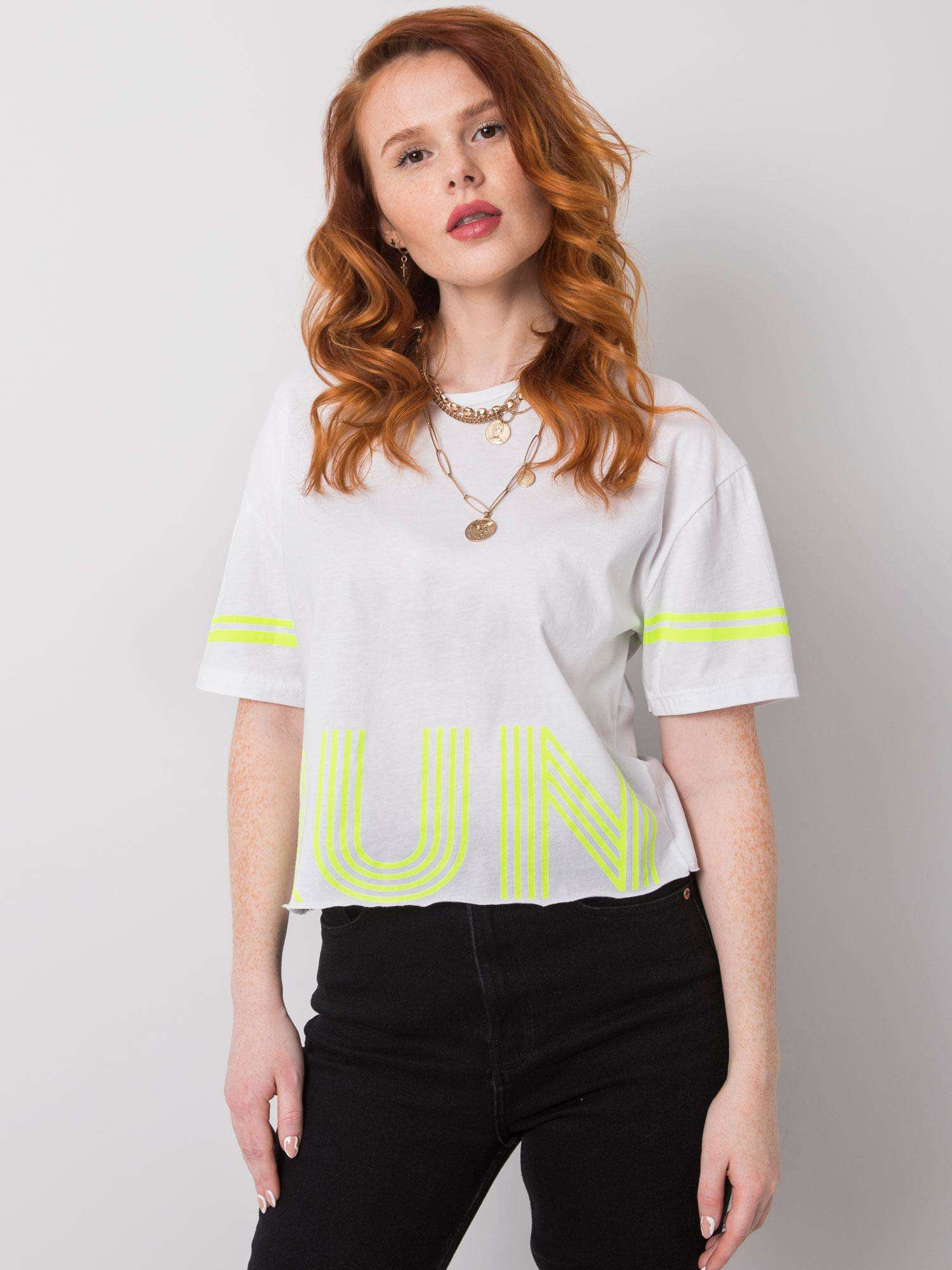 Biały t-shirt z bawełny Marlene