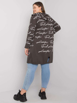 Ciemna khaki narzutka plus size z printami Parma