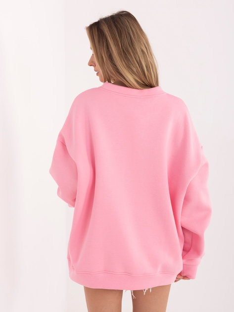 Pastelowa różowa ocieplana bluza z bawełny RUE PARIS