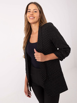 Schwarze Blazerjacke mit Applikationen.