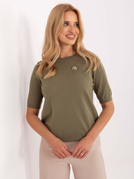 Khaki Damenpullover mit Viskose.
