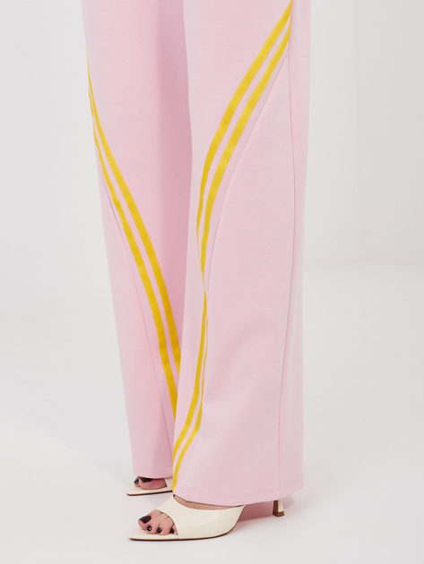 Pastelowe różowe dresowe spodnie z wiązaniem RUE PARIS