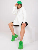 Ecru bawełniana bluza dresowa basic z kapturem