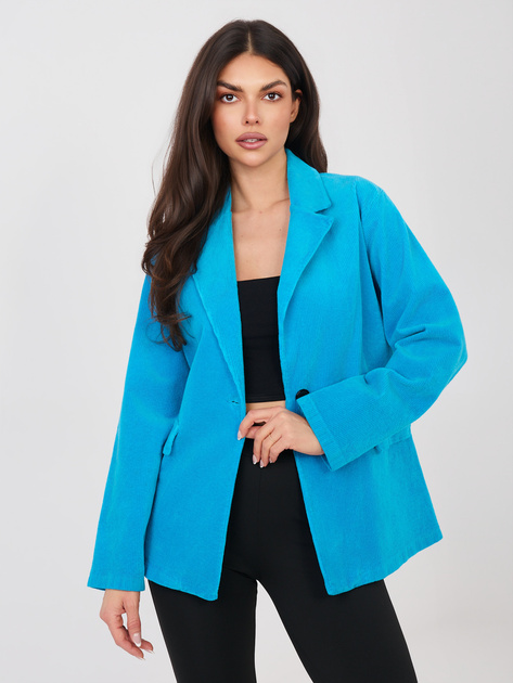 Niebieska sztruksowa marynarka od kompletu RUE PARIS