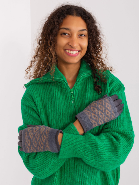 Hurt Ciemnoszare rękawiczki z funkcją dotykową