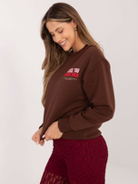 Czekoladowa bluza z nadrukiem teddy bear SUBLEVEL 