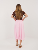 Jasnoróżowa sztruksowa spódnica typu cargo RUE PARIS 