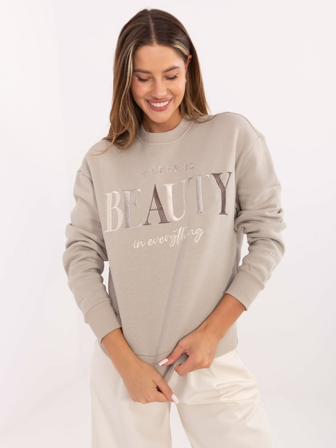 Beżowa damska bluza z haftem SUBLEVEL