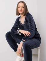 Granatowy komplet welurowy Esti RUE PARIS