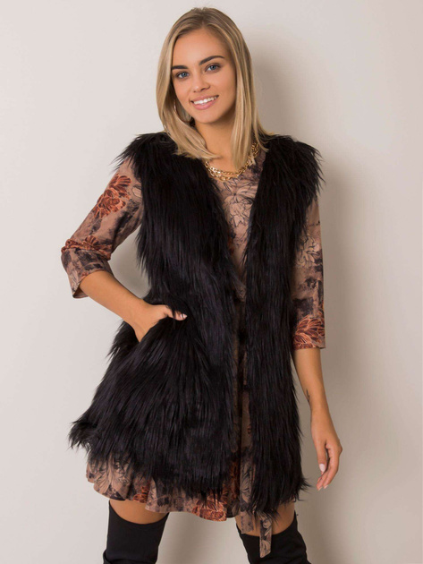 Czarna futrzana kamizelka Rafaela