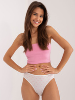 Hurt Ecru-różowe klasyczne majtki damskie 7-pak